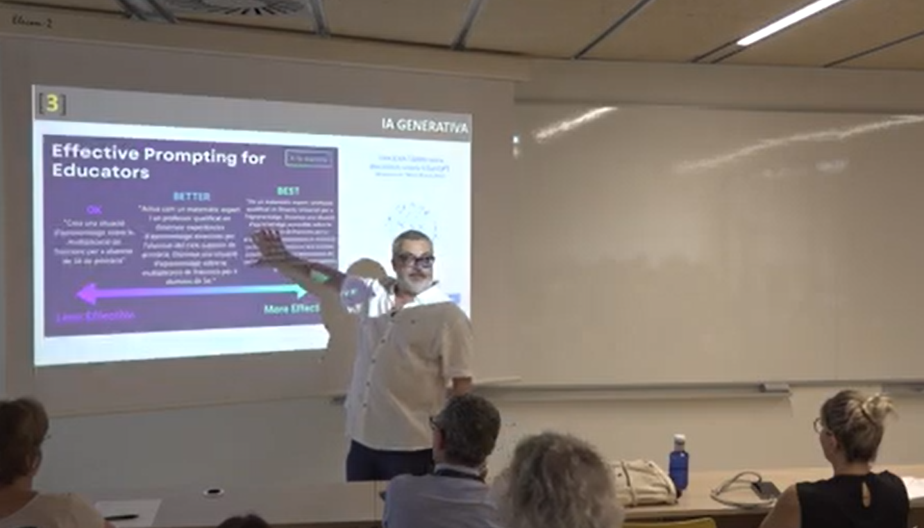 Conferència: De la teoria a la pràctica: IA a les aules universitàries. Algunes primeres lliçons apreses.